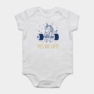 Yes We Lift - Unicorn Baby Bodysuit